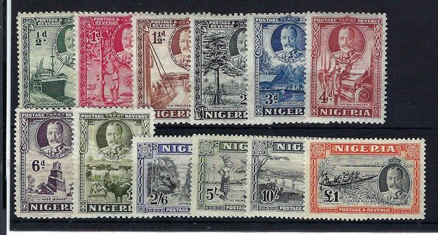 Image of Nigeria & Territories ~ Nigeria SG 34/45 LMM British Commonwealth Stamp
